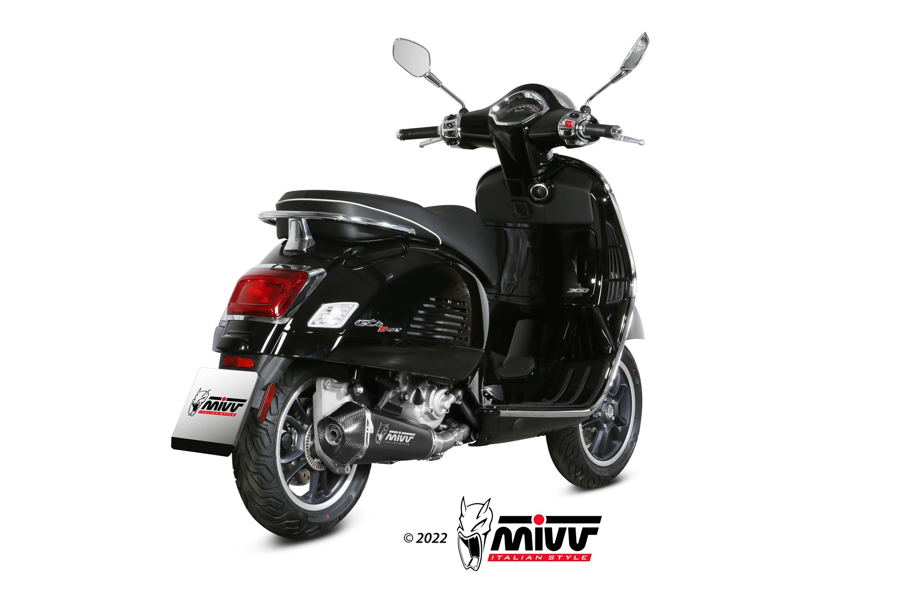 Pot d&rsquo;&eacute;chappement PIAGGIO VESPA GTS 300 Mivv Delta Race Inox noir P.009.LDRB
